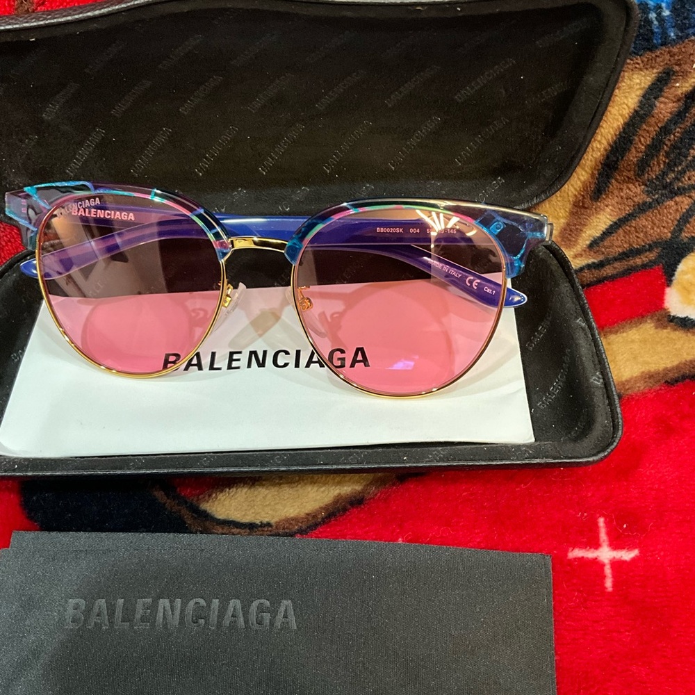 Balenciaga BB0020SK sunglasses in a multi-color frame in excellent condition. - Picture 2 of 8